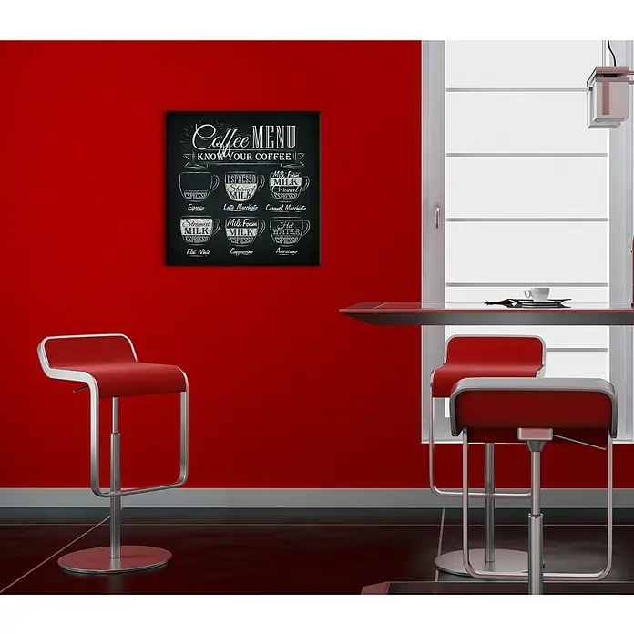Glasbild - Coffee Menu, B x H: 20 x 20 cm - Stimmungsaufnahme