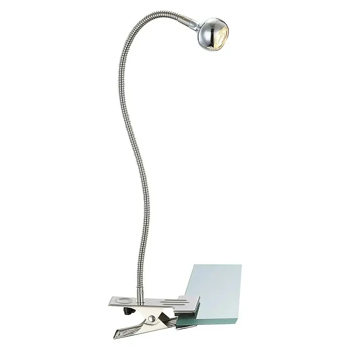 Globo Serpent LED-Klemmleuchte - 1-flammig, 3 W, Chrom/Nickel matt - Rechte Seitenansicht