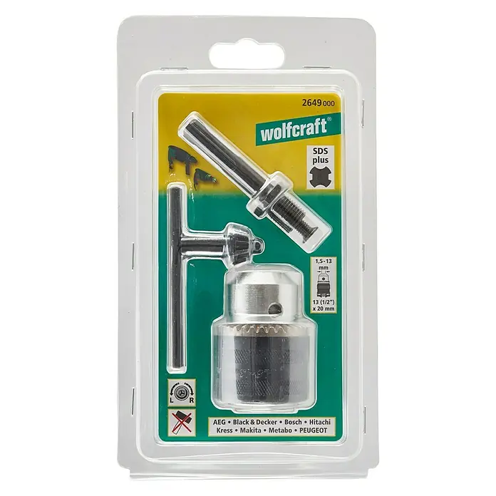 Wolfcraft Bohrfutter-Set - 3 -tlg.