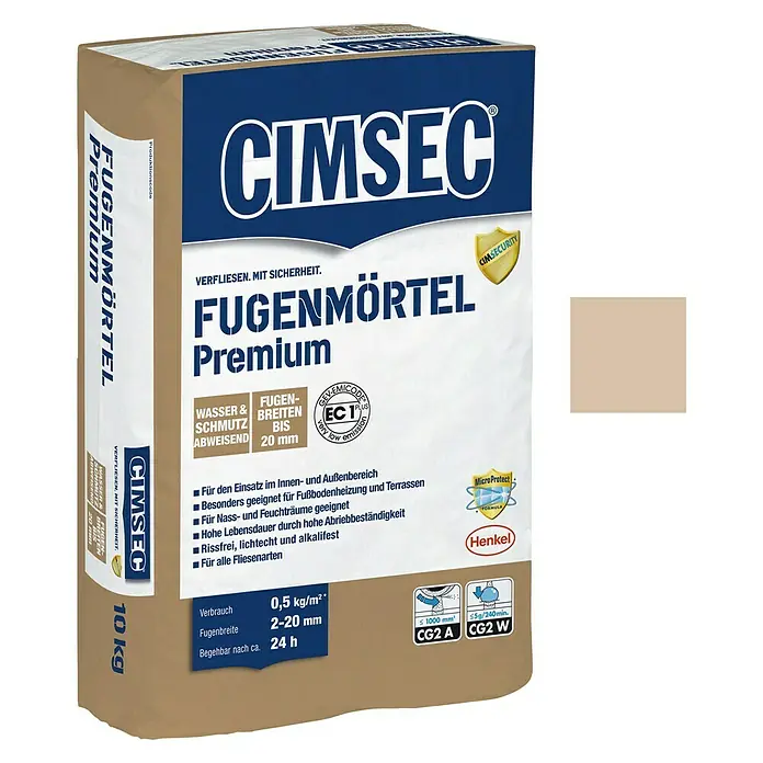 Cimsec Fugenmörtel Premium - Bahama Beige, 10 kg