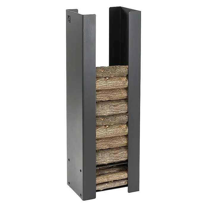 Holzkorb Irena - 53 x 34,5 x 110 cm, Stahl, Schwarz
