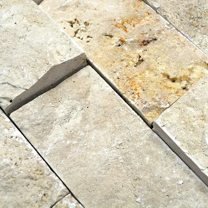 Mosaikfliese Brick Splitface X3D 42767 - 30,5 x 29 cm, Beige, Matt
