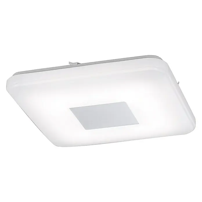 LeuchtenDirekt Plafón LED - 25 W, L x An x Al: 33 x 33 x 7,5 cm, Blanco, Blanco cálido - Vista ascendente