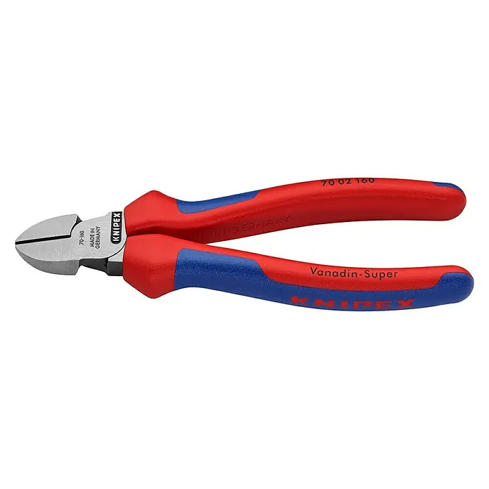 Knipex Bočna kliješta - Duljina: 160 mm, Višekomponentna čahura, Polirano - Pogled sprijeda