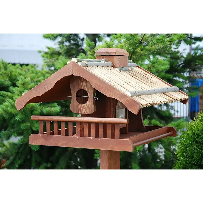 Luxus Vogelhaus Vogelfutterhaus - 54 x 53 x 157,5 cm, Ausstattung: Vogelhausständer - Stimmungsaufnahme