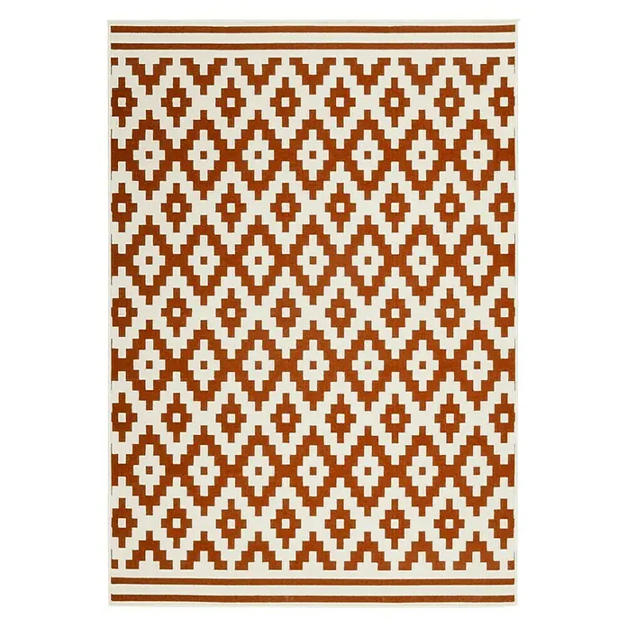 Kayoom Teppich Stella - Elfenbein/Orange, L x B: 230 x 160 cm, 100 % Polypropylen - Vorderansicht