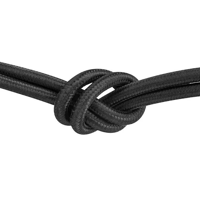Home Sweet Home Tekstilni kabel na metar - Crne boje, 3-žilno, 0,75 mm² - Pogled sprijeda