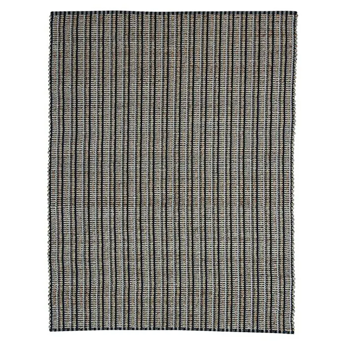 Kayoom Teppich Chess 310 - Natur/Schwarz, 230 x 160 cm, 100% Jute-/Baumwollmischung - Vorderansicht