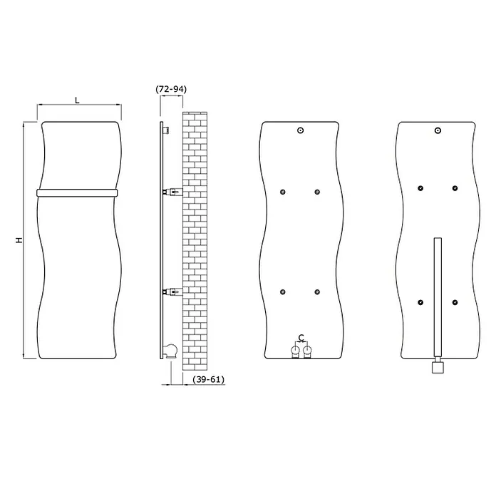 Cicsa Radiador toallero Apis - An x Al: 35,3 x 99 cm, Blanco