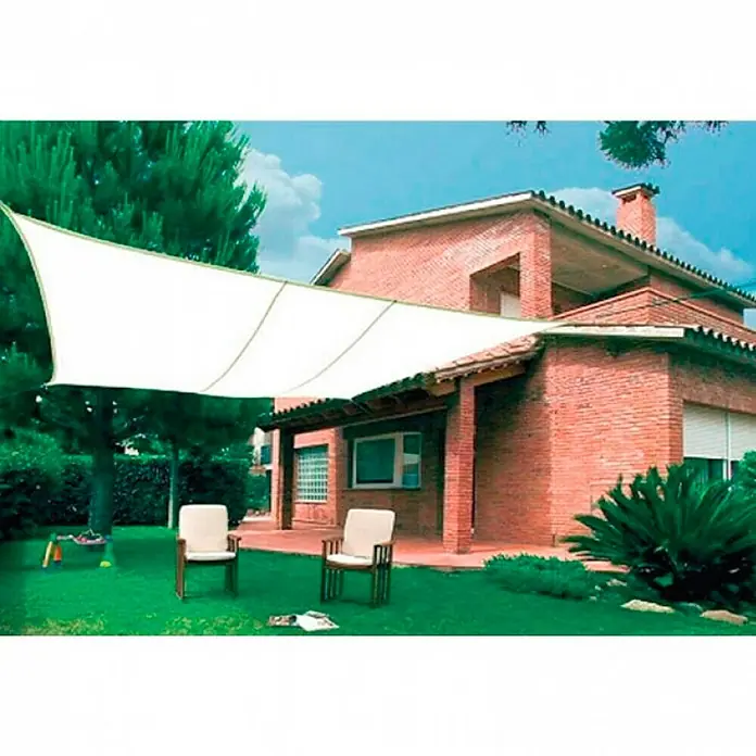 Nortene Toldo vela SUN-NET kit - 5 x 5 m, Beige, Poliéster, Cuadrado
