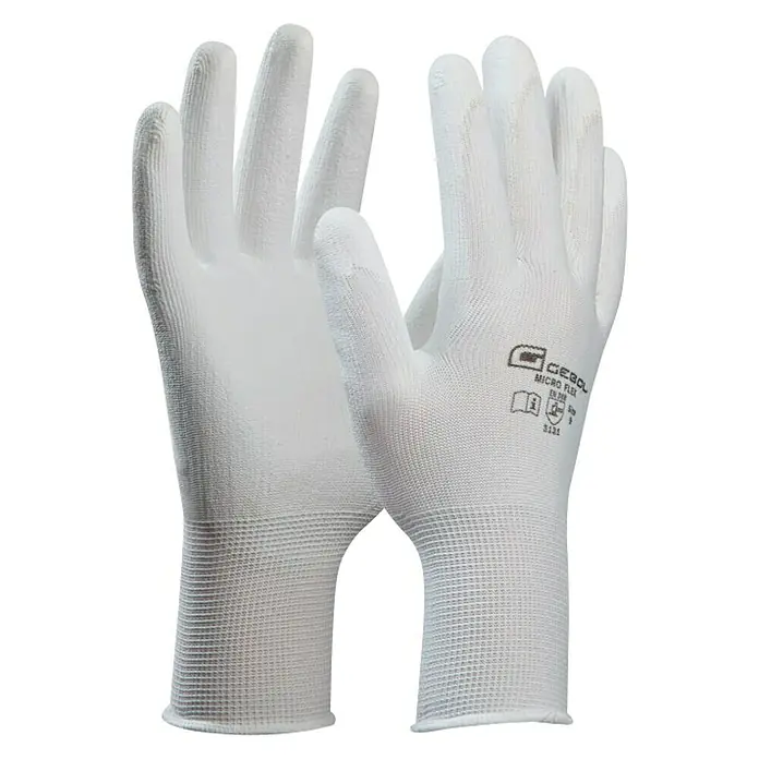 Gebol Guantes de trabajo Micro-Flex - Blanco, Medida: 9