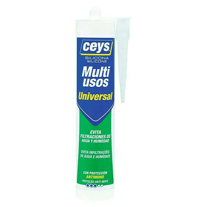 Ceys Silicona universal Multiusos - Color aluminio, 280 ml