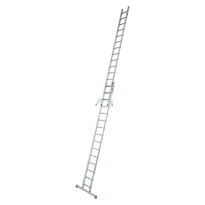 Krause Monto Sprossen-Schiebeleiter Fabilo - Arbeitshöhe: 8,45 m, 2 x 15 Sprossen, Aluminium - Linke Seitenansicht