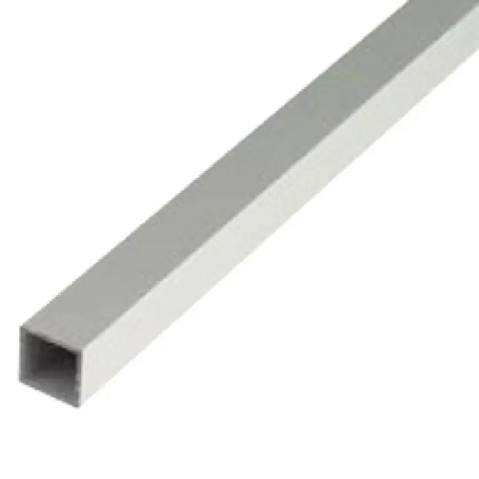 Stabilit Tubo de forma cuadrada - L x An x Al: 2.600 x 30 x 30 mm, Aluminio, Plateado, Anodizado