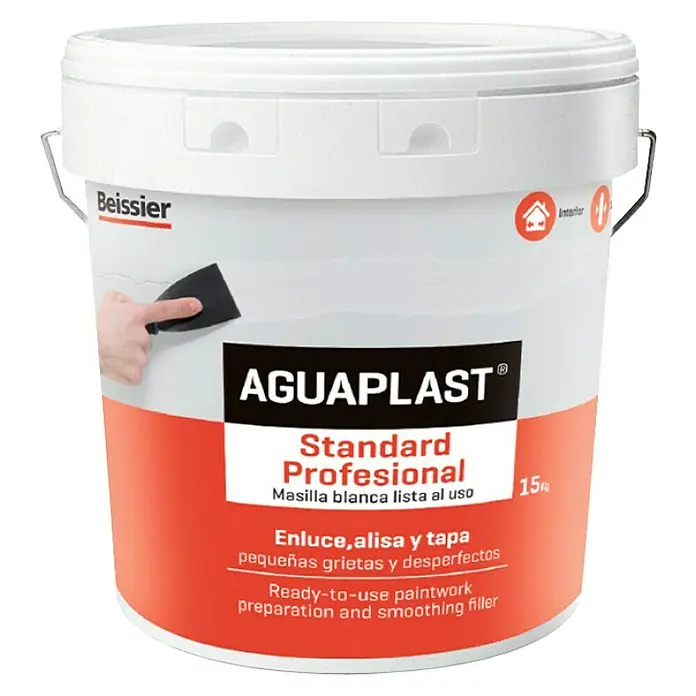 Beissier Aguaplast Masilla Standard Profesional - Blanco, 15 kg