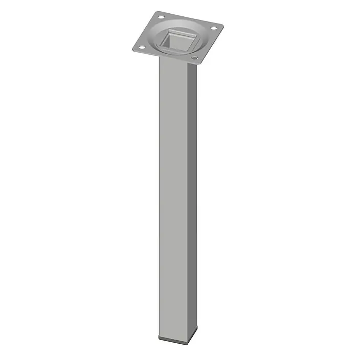 Element System Pata de tubo de acero cuadrangular - L x An x Al: 25 x 25 x 800 mm, Aluminio blanco