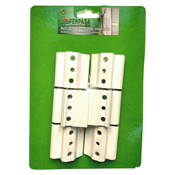 Bisagra reforzada - 15 x 5,5 x 2 cm, Blanco, 2 uds.