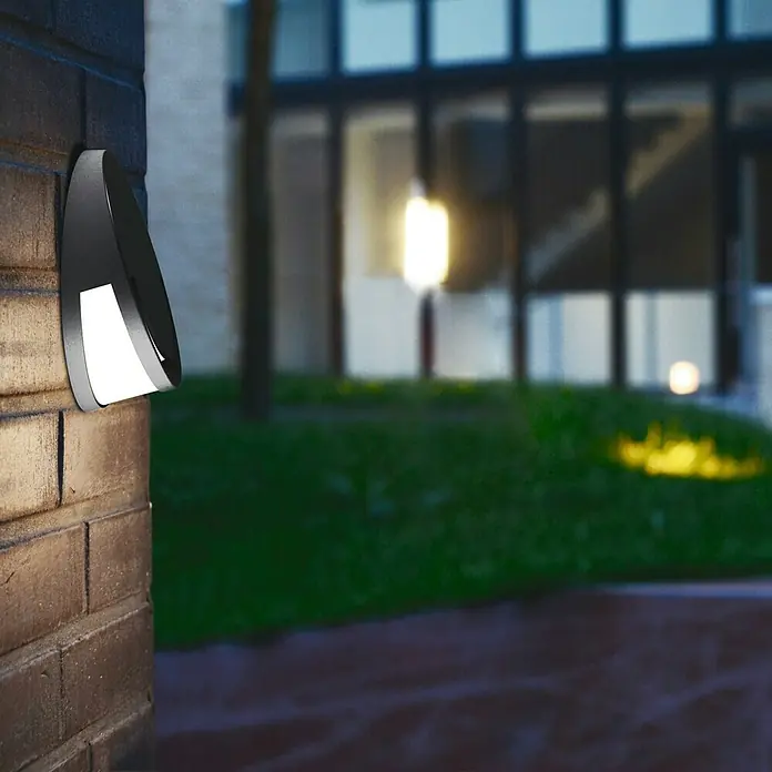 Lutec Aplique exterior LED Sandwy - 9 W, 7 x 18,6 x 18,6 cm, Antracita/Blanco, Opal, IP44
