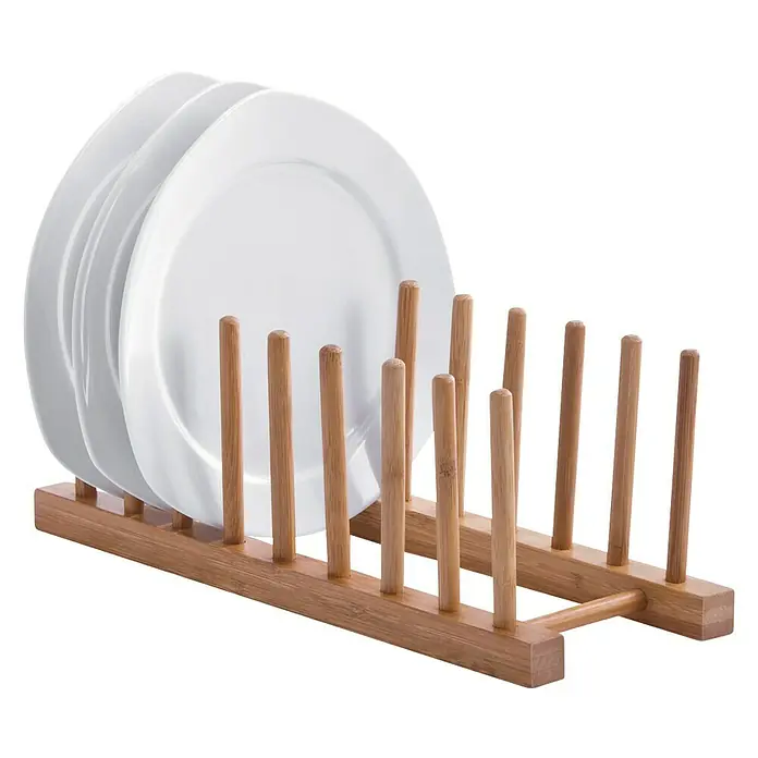 Zeller Present Soporte para platos - L x An x Al: 34 x 12,5 x 12 cm, Bambú