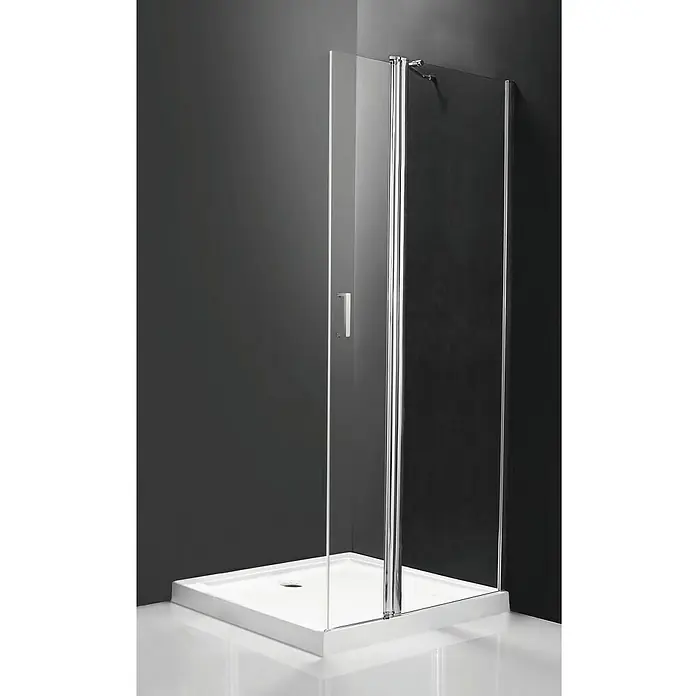 Mampara de ducha fija Toke transparente - An x Al: 120 x 195 cm, 6 mm, Cromo