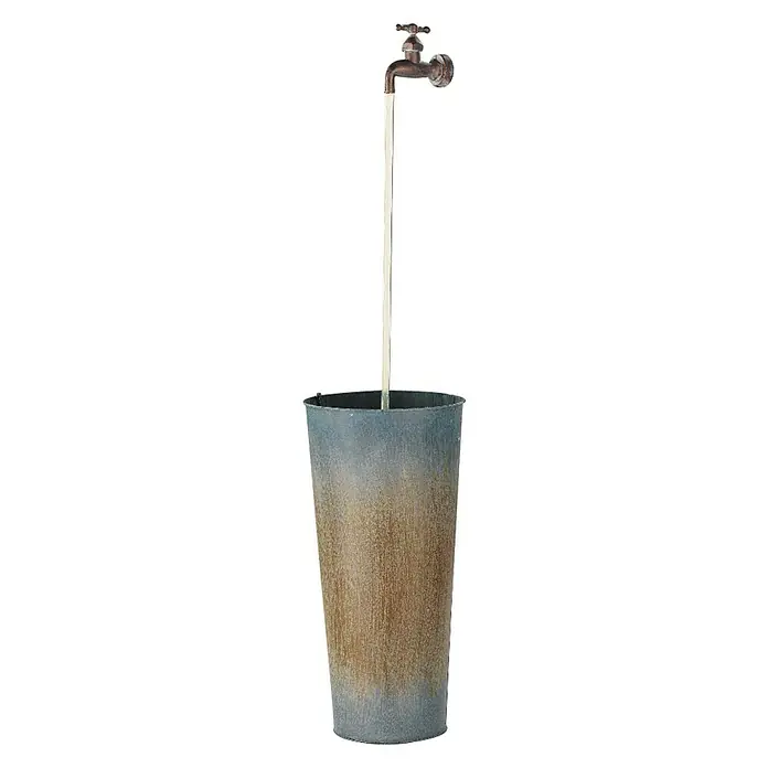 Fuente Cubo Zinc - Gris, L x An x Al: 23 x 23 x 80 cm