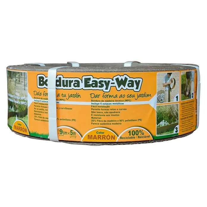 Bordura Easy Way - L x An x Al: 500 x 0,55 x 9 cm, Material compuesto, Marrón