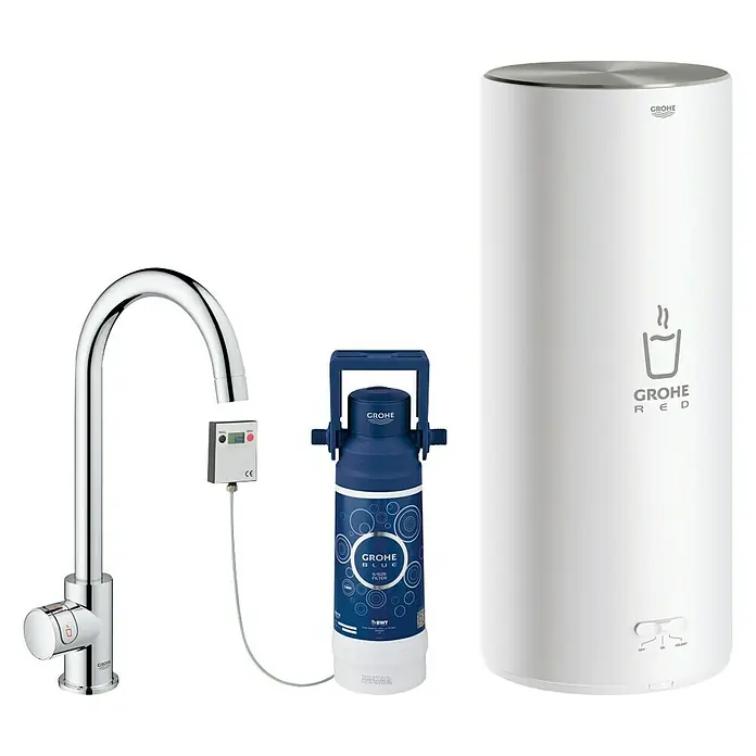 Grohe Standventil Red II Mono - C-Auslauf, Boiler: Größe L, Chrom - Vorderansicht