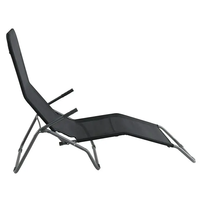 Sunfun Marissa Sonnenliege - 136 x 61 x 102 cm, Textilen, Schwarz