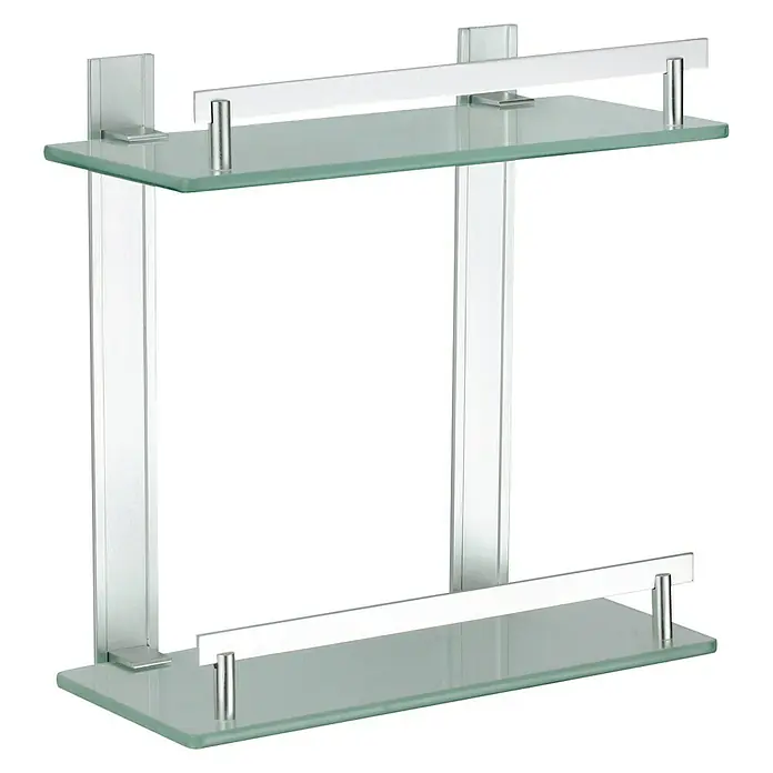 MSV Tabarca Estante para baño - Ancho: 30 cm, 2 estantes, Aluminio, Acero inoxidable