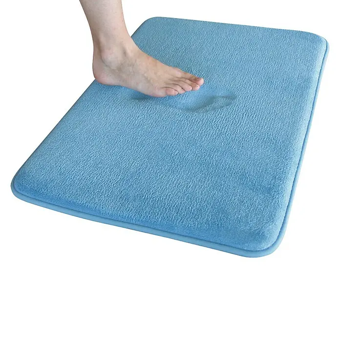 MSV Alfombra para baño Memoria - L x An: 50 x 70 cm, Azul claro