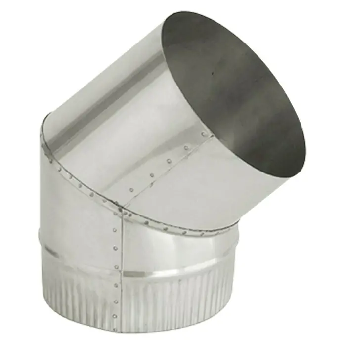 Codo para tubos galvanizado - 175 mm, 45 °, Zincado, Plateado