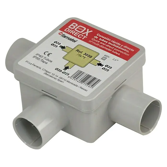 Famatel Caja de superficie para tubo rígido 20-25 - L x An x Al: 39 x 75 x 75 mm