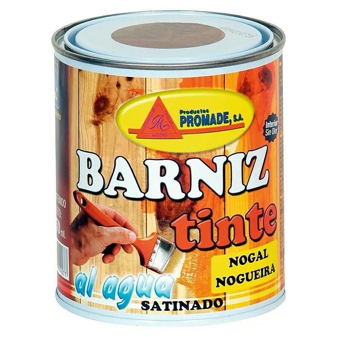 Barniz para madera Tinte al Agua - Nogal, Satinado, 750 ml