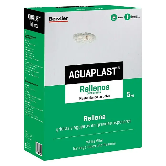 Beissier Aguaplast Plaste Rellenos capa gruesa - Blanco, 5 kg