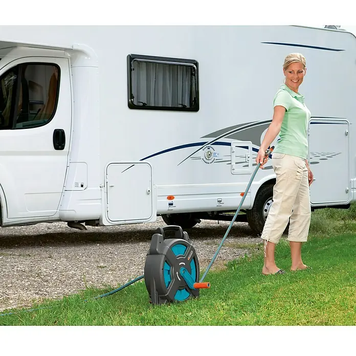 Gardena Classic Soporte portamangueras Carrete Classic - Plástico, Capacidad de manguera: 15 m, 11 mm