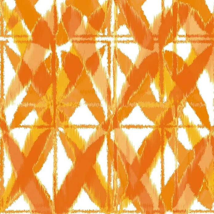 Cortina con ollaos Álava - 140 x 260 cm, 100% poliéster, Blanco/Naranja