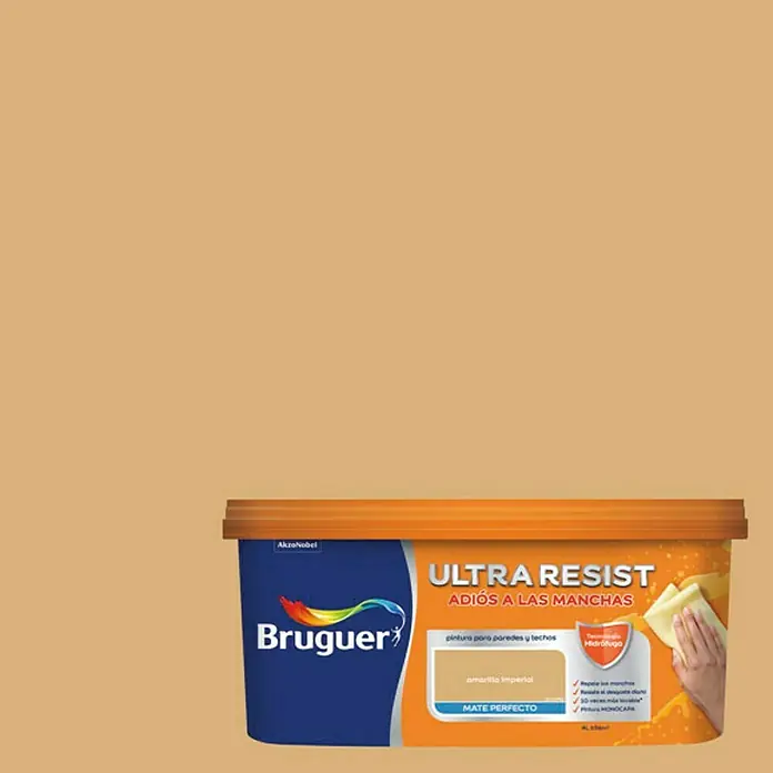 Bruguer Ultra Resist Pintura para paredes - Amarillo imperial, 4 l, Mate