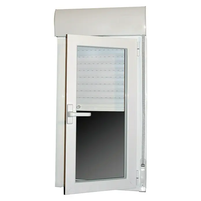 Solid Elements Ventana de aluminio Practicable Oscilobatiente - 70 x 115 cm, Derecha, Blanco, Con persiana