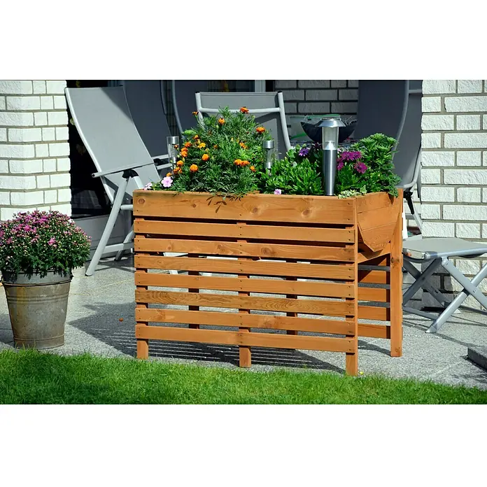 Dobar Hochbeet XL - 100 x 50 x 71 cm, Nutzfläche: 0,5 m², Kiefer, Bernstein - Stimmungsaufnahme