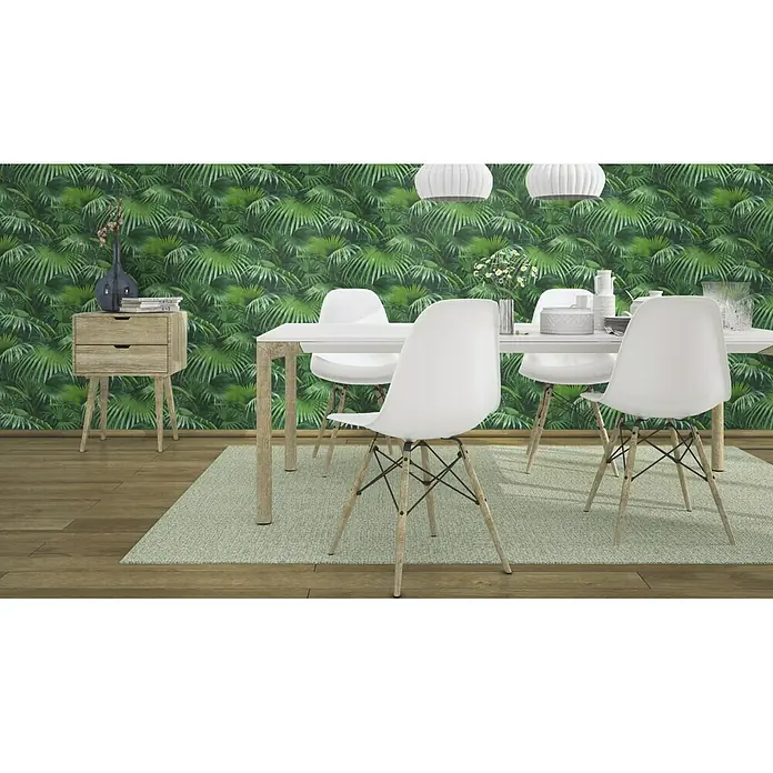 Rasch Crispy Paper Vliestapete Dschungel - Grün, Floral, 10,05 x 0,53 m