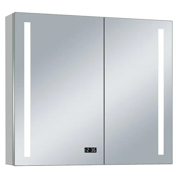 DSK LED-Spiegelschrank Aluminio Sun - B x H: 100 x 70 cm, Mit Beleuchtung, Aluminium