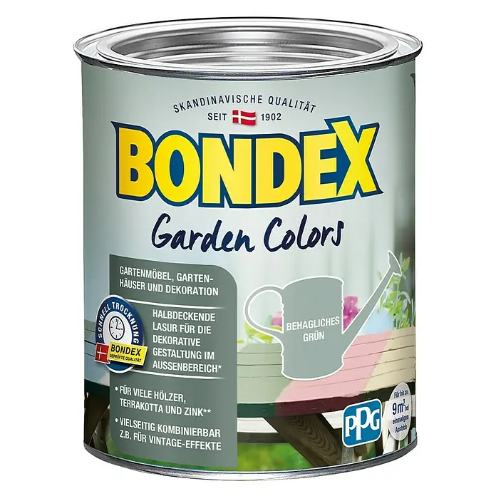 Bondex Holzlasur Garden Colors - Behagliches Grün, 750 ml, Seidenmatt