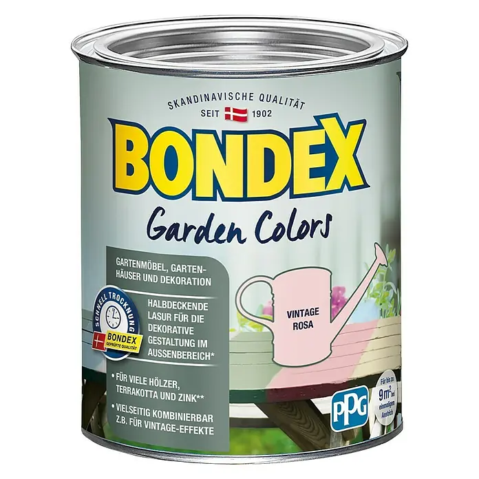 Bondex Holzlasur Garden Colors - Vintage Rosa, 750 ml, Seidenmatt