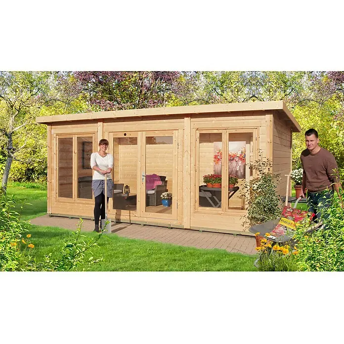 Caseta de madera Skandinavia - Espesor de pared: 44 mm - Foto ambiente