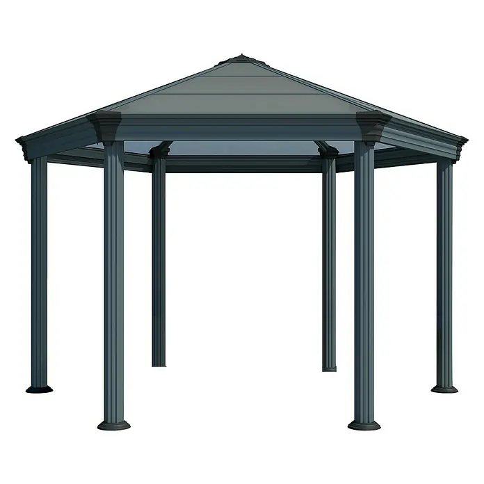 Palram – Canopia Pavillon Roma - 4,15 x 3,59 x 3,05 m, Anthrazit - Vorderansicht