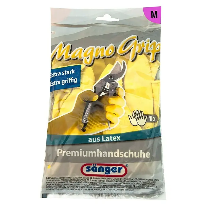 Sänger Haushaltshandschuh Magno Grip - Größe: M, 1 Paar, Latex, Rutschhemmend - Vorderansicht