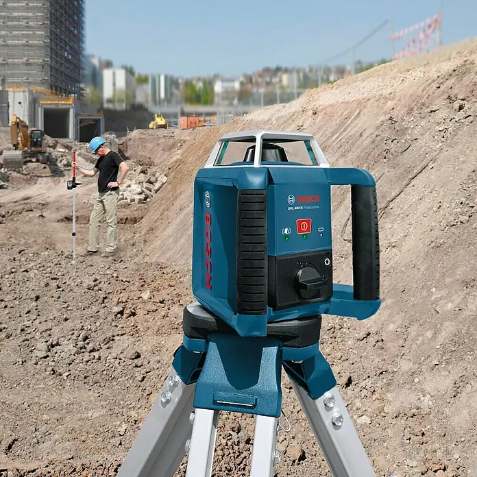 Bosch Professional Rotationslaser GRL 400 H - Max. Arbeitsbereich: Ø 400 m mit Empfänger, Messgenauigkeit: ± 0,08 mm/m