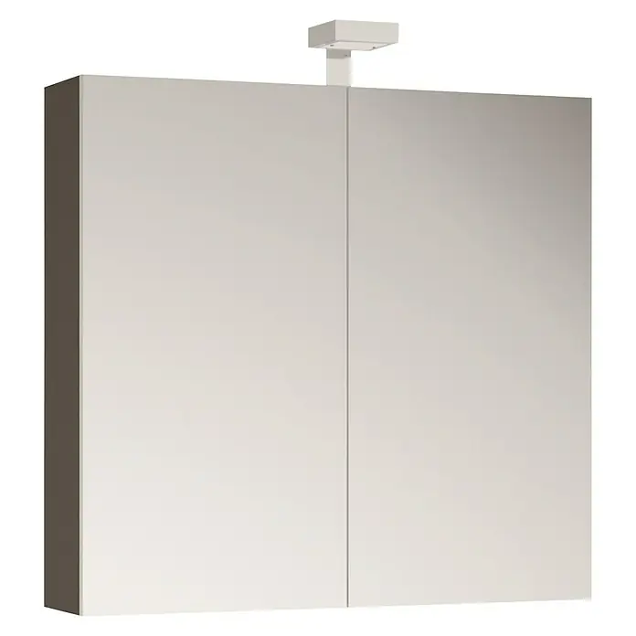 Allibert LED-Spiegelschrank - 80 x 70 cm, Mit Beleuchtung, Spanplatte, Asphalt