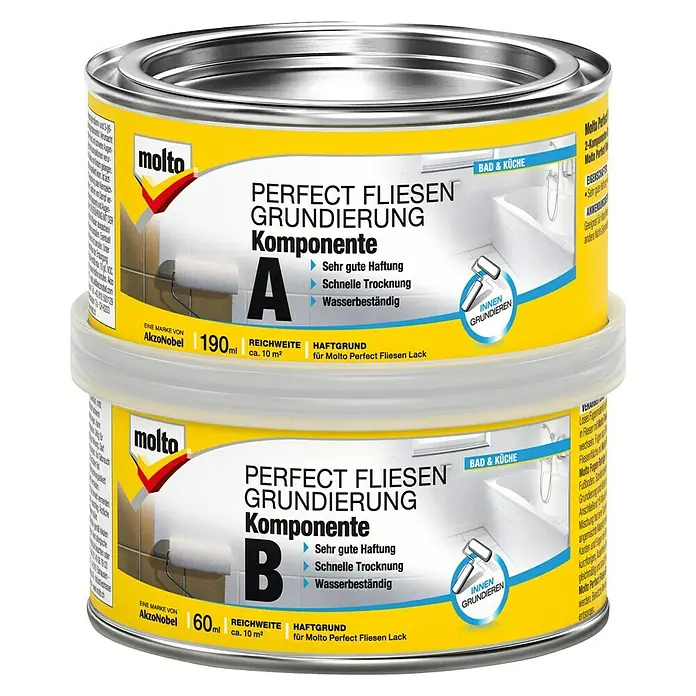Molto Fliesengrundierung 2K Perfect - Weiß, 250 ml - Vorderansicht
