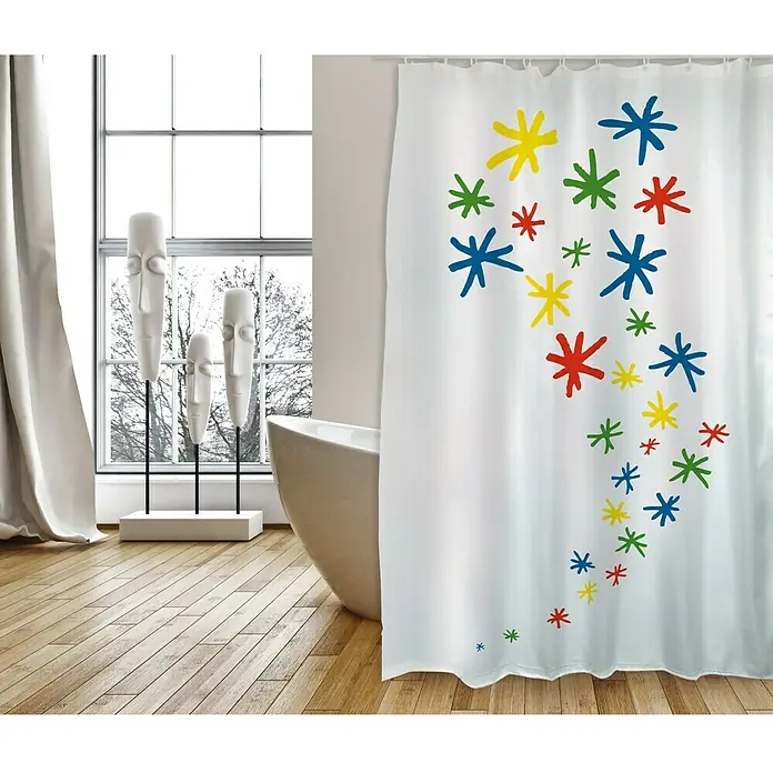 Venus Cortina de baño textil Orion - An x Al: 180 x 200 cm, Multicolor - Foto ambiente